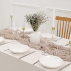 DOLOPL Rosy Brown Cheesecloth Table Runner 13.3ft Boho Gauze Cheese Cloth Table - Image 4