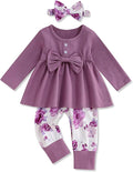 oklady Toddler Baby Girl Clothes Solid Color Ruffle Tops Floral Pants by Oklady