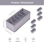 Qozary 6 Pack Sock Underwear Drawer Organizer Dividers, Collapsible Cabinet - Image 2