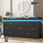 7 Drawer Dresser with LED Light and Charging Station, Wide Drawer Organizer - Image 5