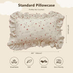 BuLuTu Rabbit Floral Toddler Pillowcase Muslin Cotton Kids Pillow Case Standard - Image 2