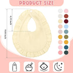 Kenning 18 Pcs Muslin Drool Baby Bibs Baby Girl Ruffle Bibs Absorbent Cotton - Image 2