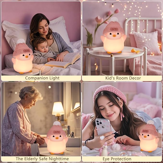 Penguin Night Light, Cute Pink Penguin Lamp - Image 5