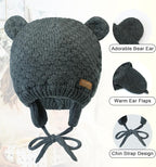 XIAOHAWANG Baby Hat Cute Bear Toddler Earflap Beanie Warm - Image 4