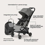 Mompush Velo Lightweight Travel Stroller, Compact & Airplane-Friendly - Image 3