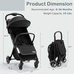 INFANS Lightweight Baby Stroller, Ultra-Compact Fold Airplane Ready Travel - Image 8