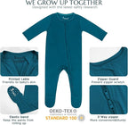 Jimonda Baby Romper Boys Girls Bamboo Pajamas 2-Way Zipper Footed Unisex Zip-Up - Image 3