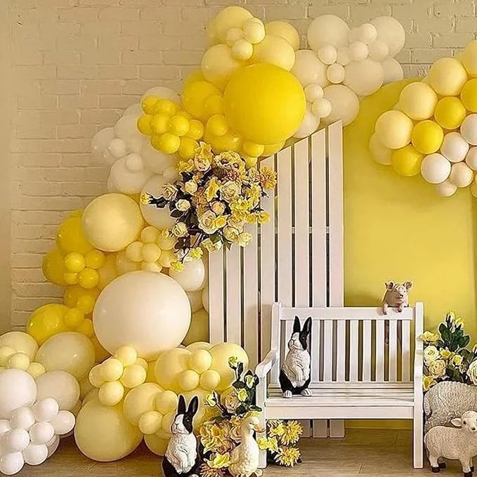 90pack Pastel Yellow Balloons Different Size 18/12/10/5 Inch Pastel Yellow - Image 5