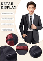 Boys Formal Suit Set 4 Pieces Kids Tuxedo Ring Bearer Outfit - Image 3