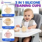 Silicone Transition Sippy Cup for 6+ month old | Includes 1 Toddler straw cup & - Image 5