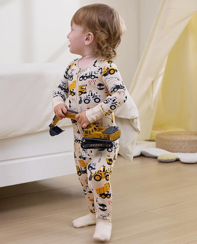 Bamboo Viscose Baby Convertible Footie Pajama, Zipper Pajamas - Image 7