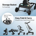 Mompush Jeto Lightweight Travel Stroller – 9.8 lbs Ultra-Compact, One-Hand Fold - Image 6