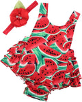 Baby Girl's Floral Print Ruffles Romper Summer Clothes by PrinceSasa