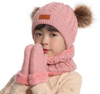 Duoyeree Baby Winter Hat Scarf Glove Beanie Set Girls Boys Pom Pom Knitted - Image 2