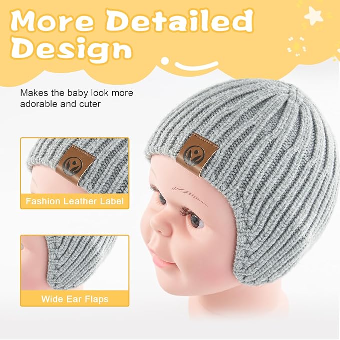 Baby Winter Hat Kids Knit Beanie - Image 4