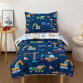 NTBED 4 Pieces Construction Truck Toddler Bedding Set by NTBED