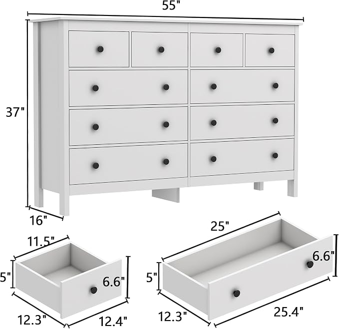 10 Drawer Dresser, 10 Drawer Wide Dressers - Image 2