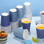 URATOT 60 Pieces 9 Ounce Disposable Paper Cups Gradient Blue Party Cups - Image 4