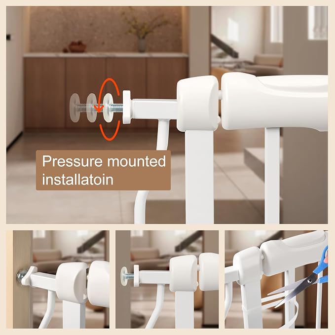 Extra Wide Baby Gate with Door Pressure Mounted 71.65-76.38 Inch, Child Baby - Image 4