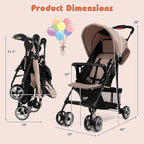 HONEY JOY Travel Stroller, Quick Fold Lightweight Baby Umbrella Stroller - Image 8