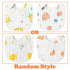 Zainpe 6Pcs Snap Muslin Cotton Baby Bibs Strawberry Lemon Avocado Pattern - Image 7