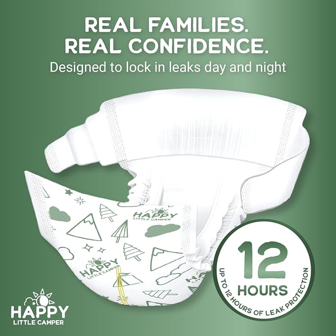 Happy Little Camper Ultra-Absorbent Super Saver Baby Diapers Size 3 - Image 3