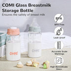 COMI Natural Glass Baby Bottle, Standard Neck Breastmilk Storage Bottle - Image 3