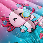 QOOMO Kawaii Axolotl Comforter, Down Alternative, Soft and Lightweight - Image 5