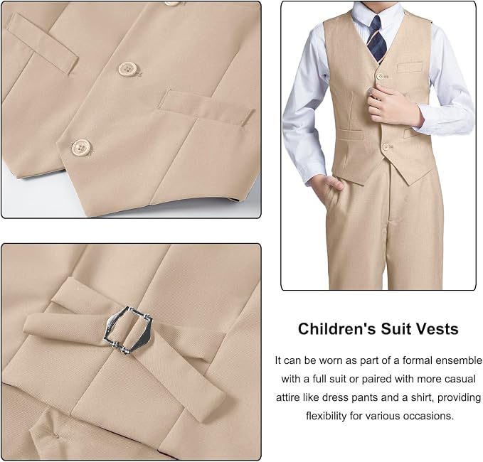 Boys Suit for Kids Teens Formal 5 Piece Tuxedo Suit Set - Image 4