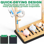 Baby Bottle Drying Rack, Vertical Bamboo Bottle Dryer Holder - Image 5