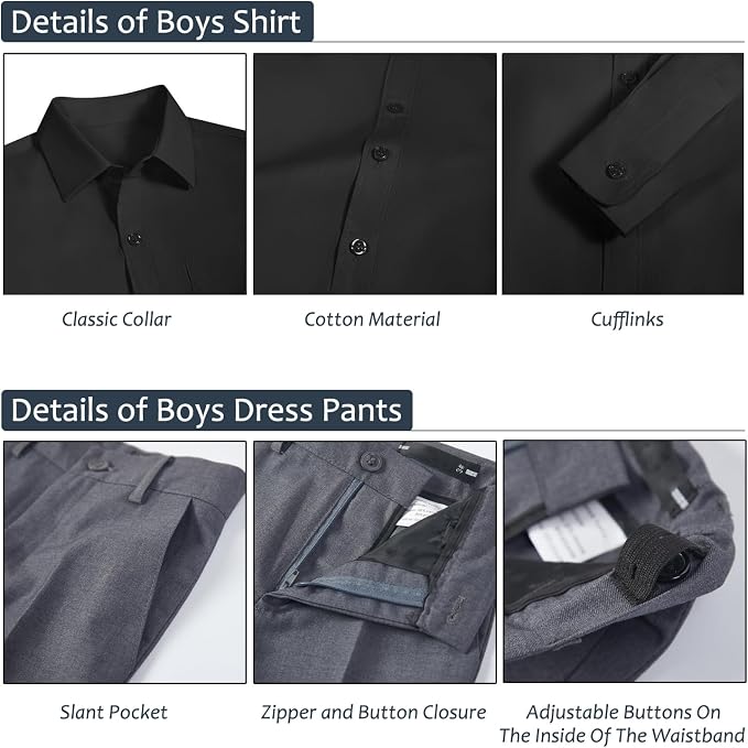 Boys Suits Formal Dress Vest and Pants Set - Image 5