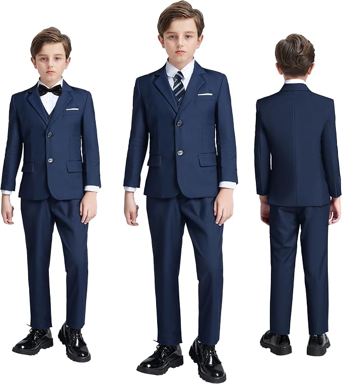 JPF Boy's Formal Suit Set Slim Fit Kids Tuxedo Suits - Image 6