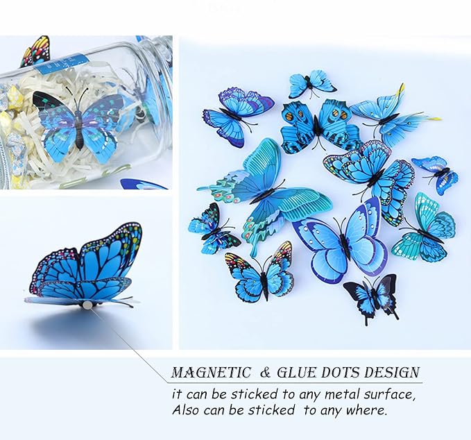 Butterfly Wall Decor 24/48 PCS, 3D Butterflies Stickers - Image 2