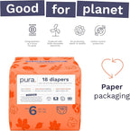 Pura Size 6 Eco-Friendly Diapers Hypoallergenic, Soft Organic Cotton, - Image 4