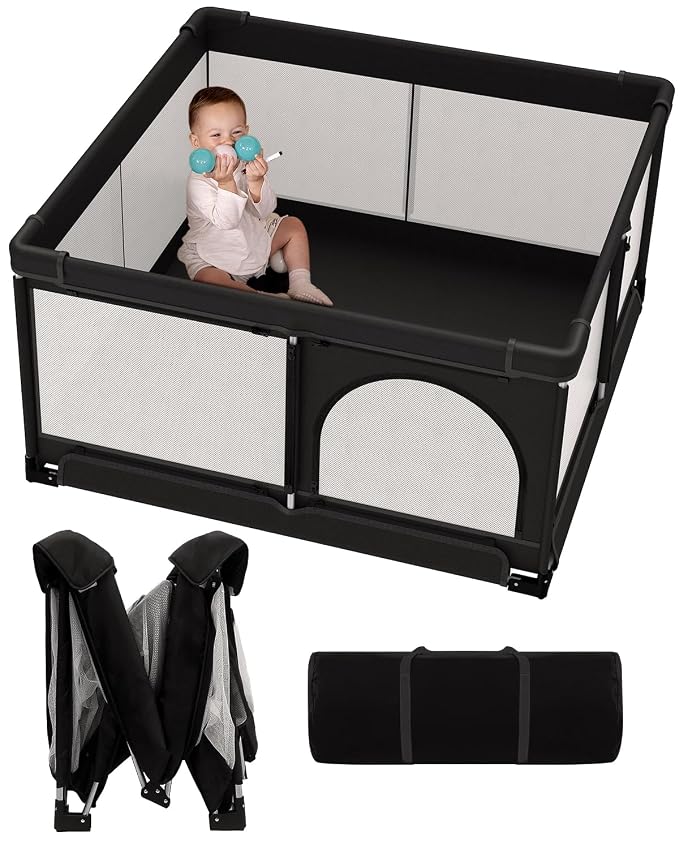Foldable Baby Playpen, Extra Large Collapsible Play Yard by patywaga
