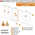 Extra Tall 40.55" Gate, 57.48-73.62" Extra Tall and Wide Dog Gate, Extra Wide - Image 2