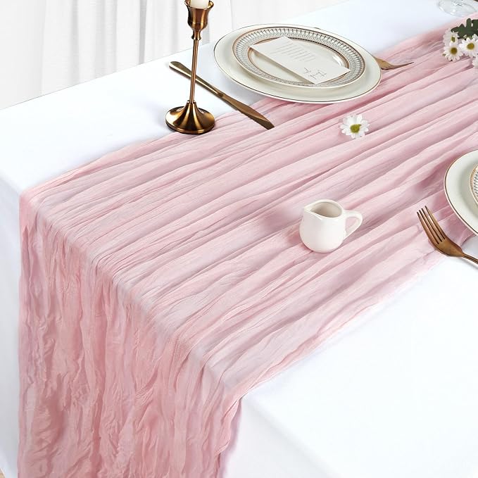 12 Pack Dusty Pink Cheesecloth Table Runner 10Ft Gauze Cheese Cloth Table - Image 4
