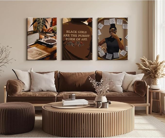 Black Girl Wall Art African American Woman Canvas Wall Decor Black Women - Image 5