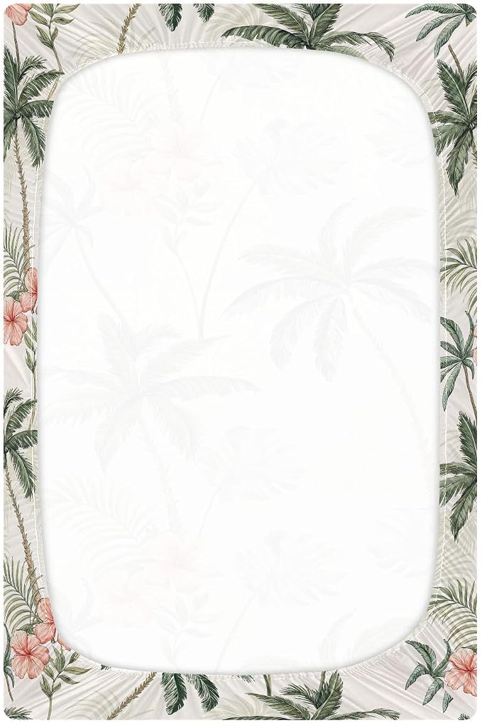 Tropical Palm Trees Crib Sheets, Crib Sheets - Image 3