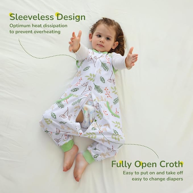 WONDAY Toddler Sleep Sack with Feet, 0.5 Tog Sleeping Sacks - Image 3