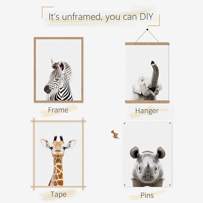 Safari Cute Animal Decor: Rhino, Zebra - Image 7