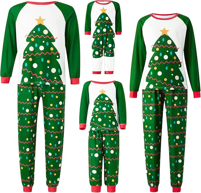 Awoscut Christmas Family Matching Pajamas Christmas Pjs Holiday Nightwear - Image 4