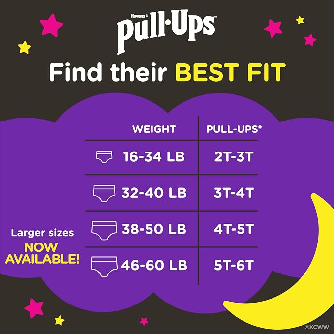 Pull-Ups Girls' Night-Time Potty Training Pants, Size 4T-5T Overnight Training - Image 2