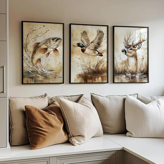 Vintage Animal Wall Art Baby Boy Room Canvas Wall Decor Farmhouse Animal - Image 3