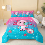 QOOMO Kawaii Axolotl Comforter, Down Alternative, Soft and Lightweight by QOOMOHOME