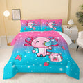 QOOMO Kawaii Axolotl Comforter, Down Alternative, Soft and Lightweight by QOOMOHOME