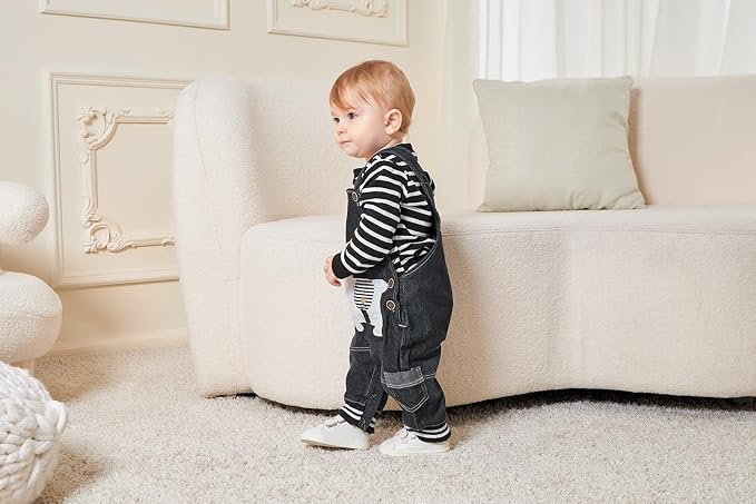 Cute Baby Boy Clothes Suit Toddler Boys' Striped long Sleeve T-Shirt+Denim - Image 6
