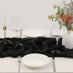 DOLOPL Black Cheesecloth Table Runner 13.3ft Boho Gauze Cheese Cloth Table - Image 5
