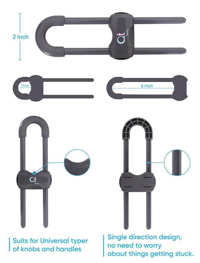 Baby Proofing Cabinet Locks Adjustable U Shaped Baby Safety Latches - Image 5