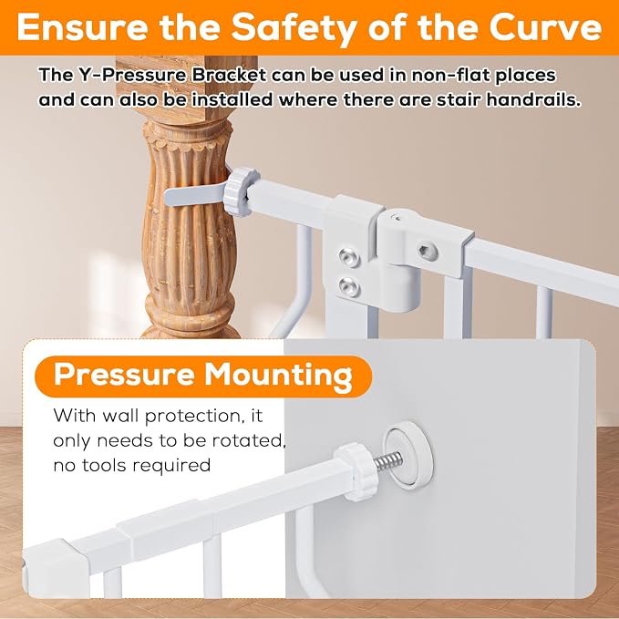 29-48" Baby Gate for Stairs, Baby Safety Essentials, Auto Close Gate for - Image 5